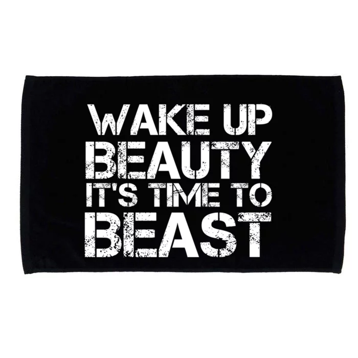 Wake Up Beauty It's Time To Beast Gym Workout Make Up Artist Gift Microfiber Hand Towel