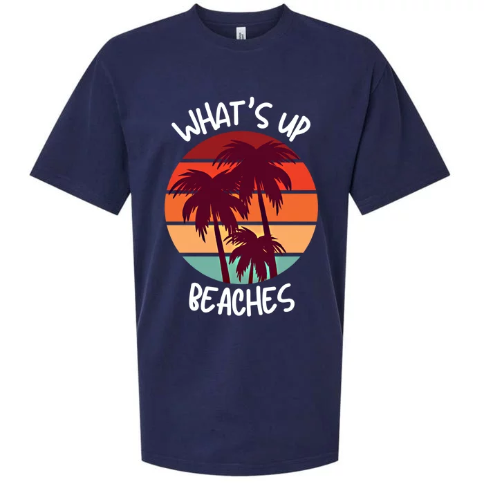 What's Up Beaches? Funny Vacay Vacation Tee With Palm Trees Great Gift Sueded Cloud Jersey T-Shirt