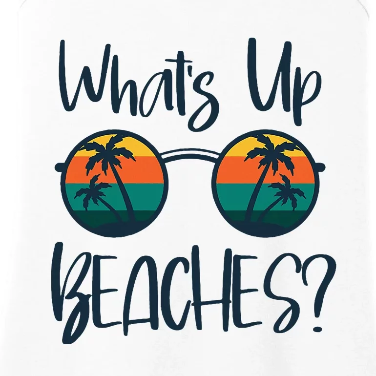 WhatS Up Beaches Funny Pun Beach Trip Summer Vacation Ladies Essential Tank