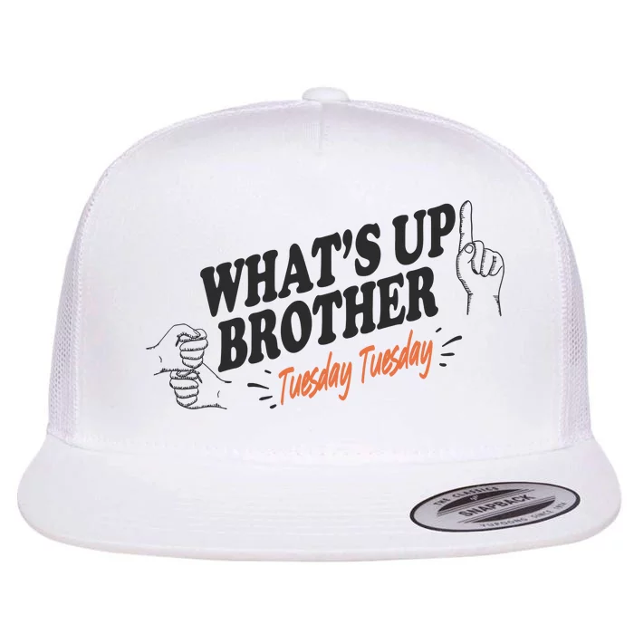 Whats Up Brother Tuesday Sketch Streamer Gamer Flat Bill Trucker Hat