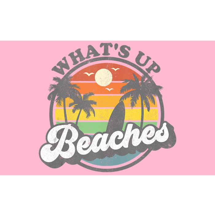 Whats Up Beaches Vacation Palm Trees Retro Beach Sunset Gift Bumper Sticker