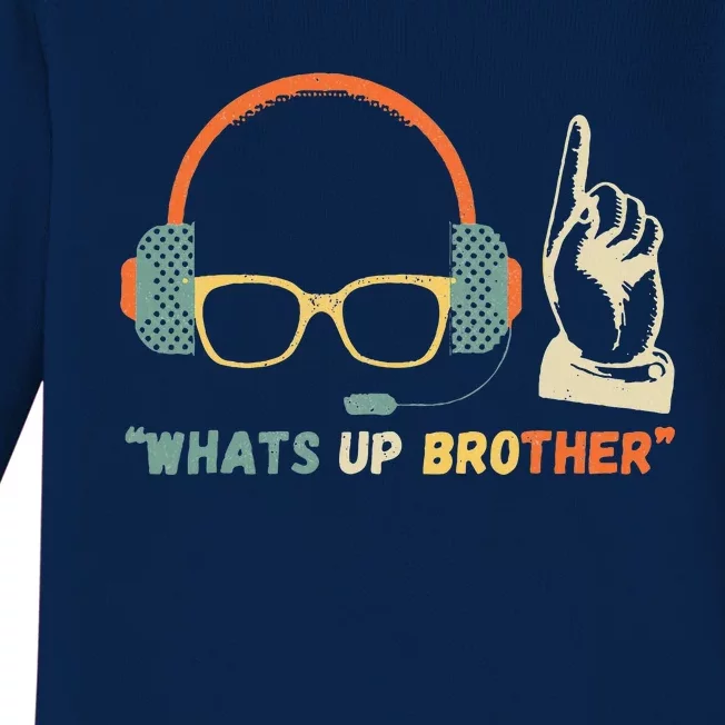 Whats Up Brother Sketch Streamer Whats Up Brother Baby Long Sleeve Bodysuit