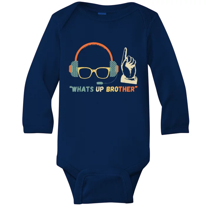 Whats Up Brother Sketch Streamer Whats Up Brother Baby Long Sleeve Bodysuit