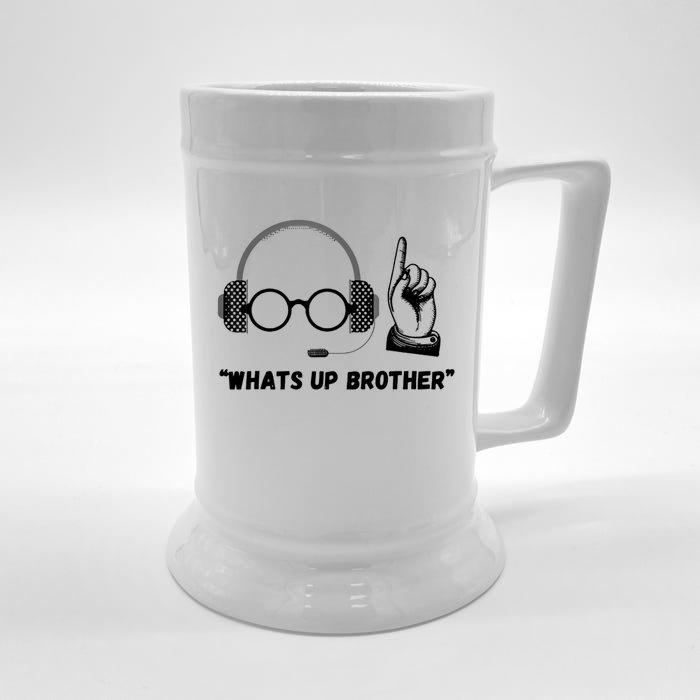 Whats Up Brother Funny Front & Back Beer Stein