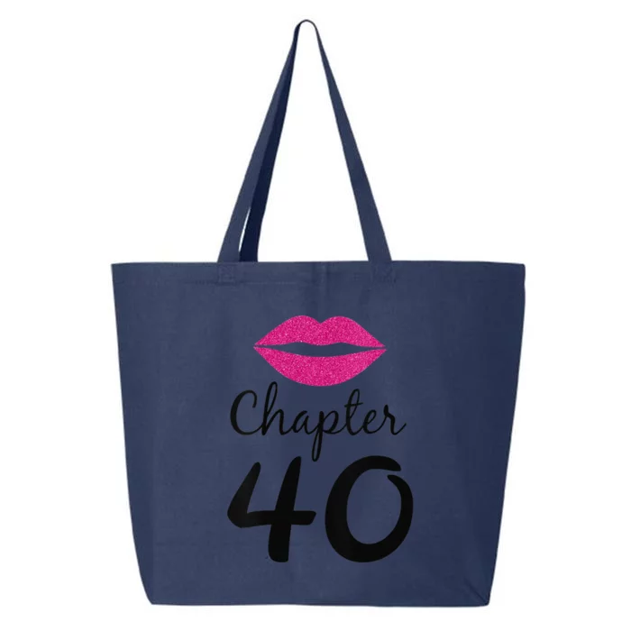 Womens Unique Birthday Gift Chapter 40 Women 40 Years Old Bday 25L Jumbo Tote