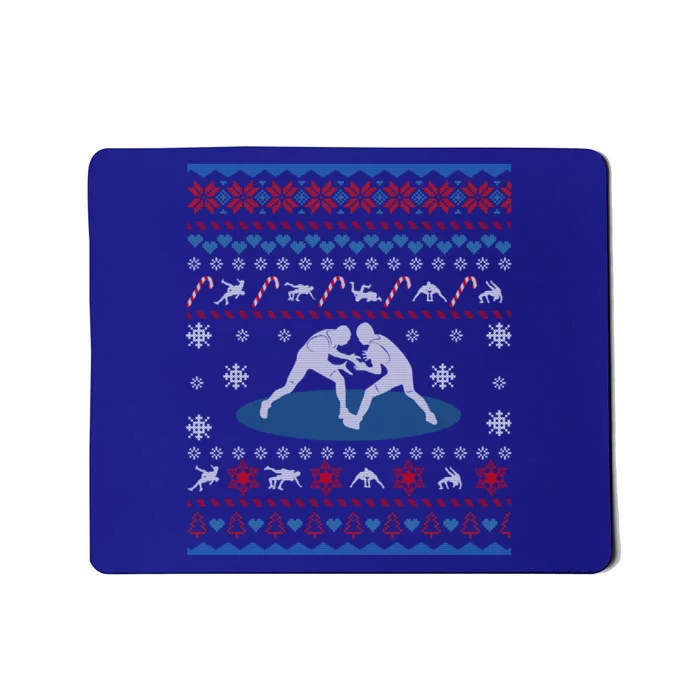 Wrestling Ugly Christmas Sweater Funny Funny Gift For Wrestler Gift Mousepad