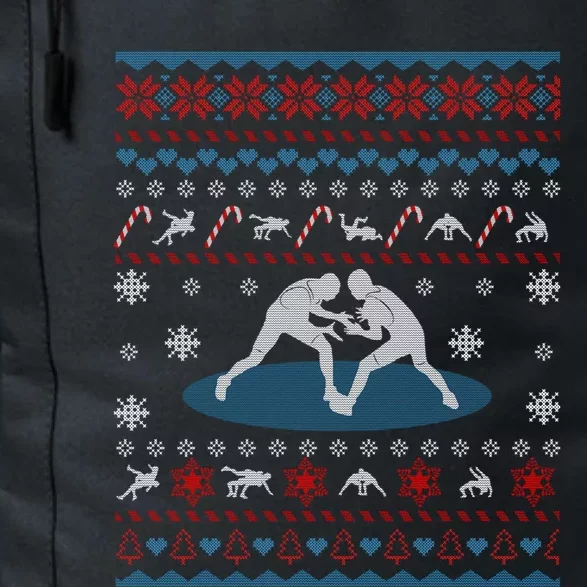 Wrestling Ugly Christmas Sweater Funny Funny Gift For Wrestler Gift Daily Commute Backpack