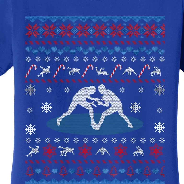 Wrestling Ugly Christmas Sweater Funny Funny Gift For Wrestler Gift Women's T-Shirt