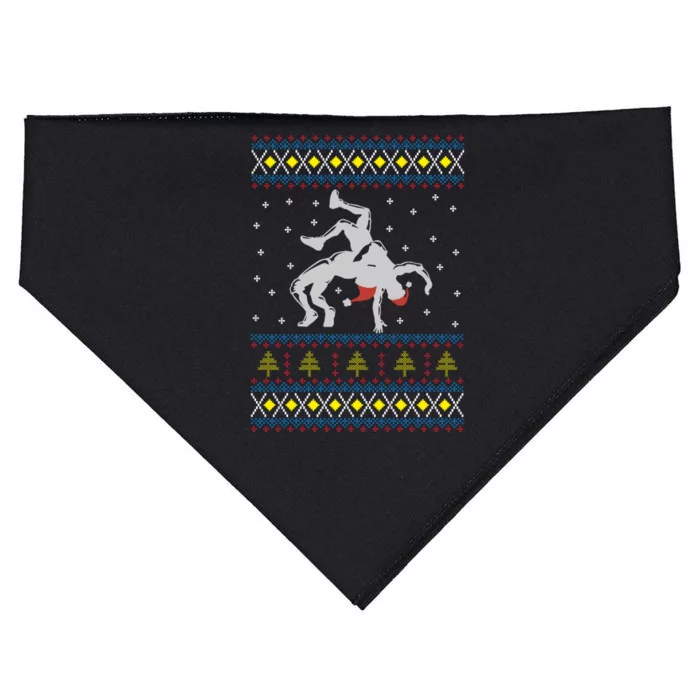 Wrestling Ugly Christmas Gift Happy Holiday Gift USA-Made Doggie Bandana