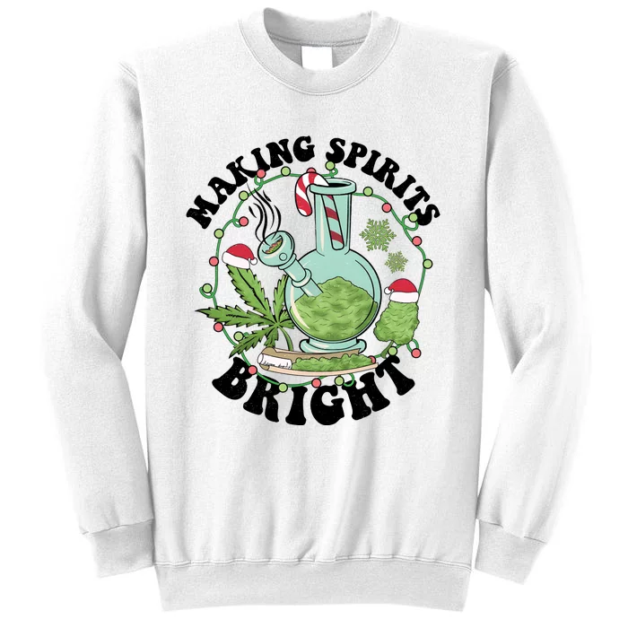 Weed Ugly Christmas Smoking Santa Claus Sweatshirt