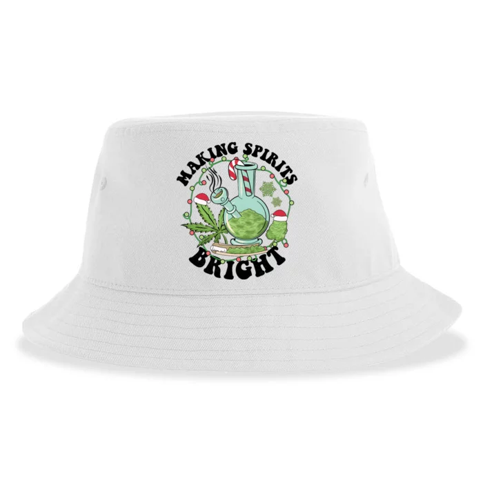 Weed Ugly Christmas Smoking Santa Claus Sustainable Bucket Hat