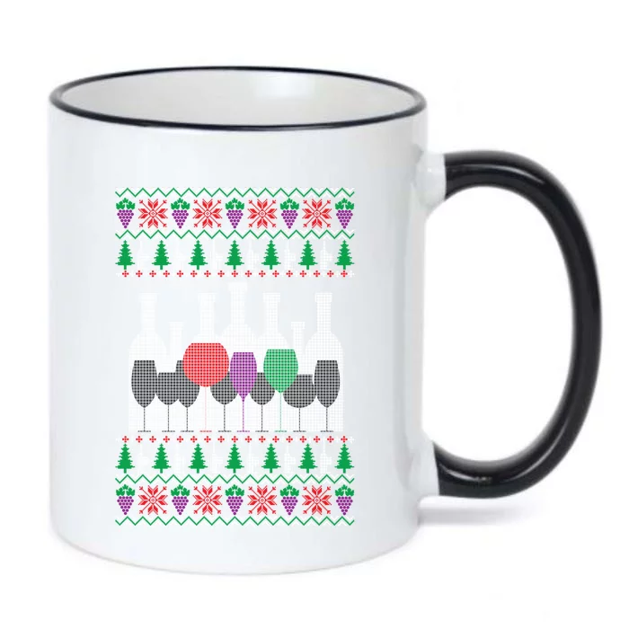 Wine Ugly Christmas Happy Holiday Cheer Ing Xmas Gift Cute Gift Black Color Changing Mug