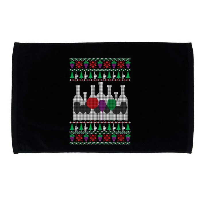 Wine Ugly Christmas Happy Holiday Cheer Ing Xmas Gift Cute Gift Microfiber Hand Towel