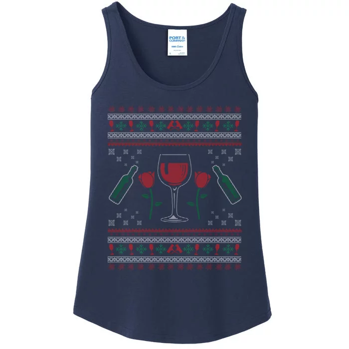 Wine Ugly Christmas Ladies Essential Tank