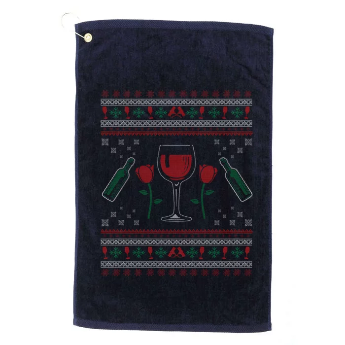 Wine Ugly Christmas Platinum Collection Golf Towel