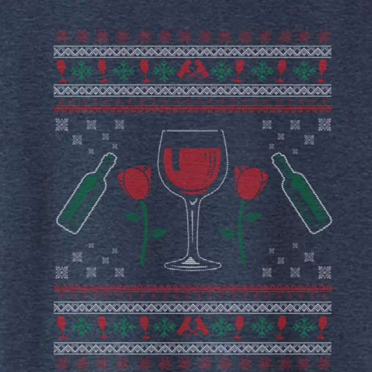 Wine Ugly Christmas Women's Crop Top Tee