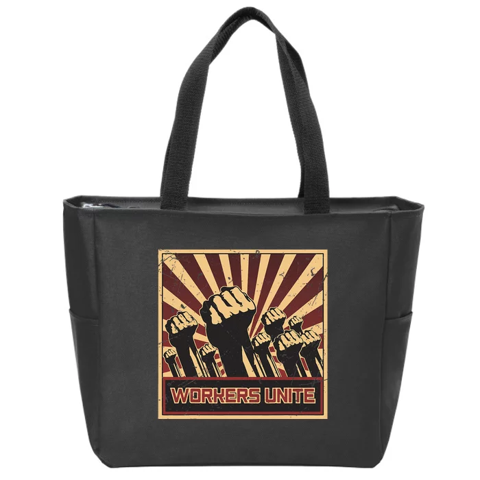 Workers Unite Communist Socialist Workers Communism Zip Tote Bag