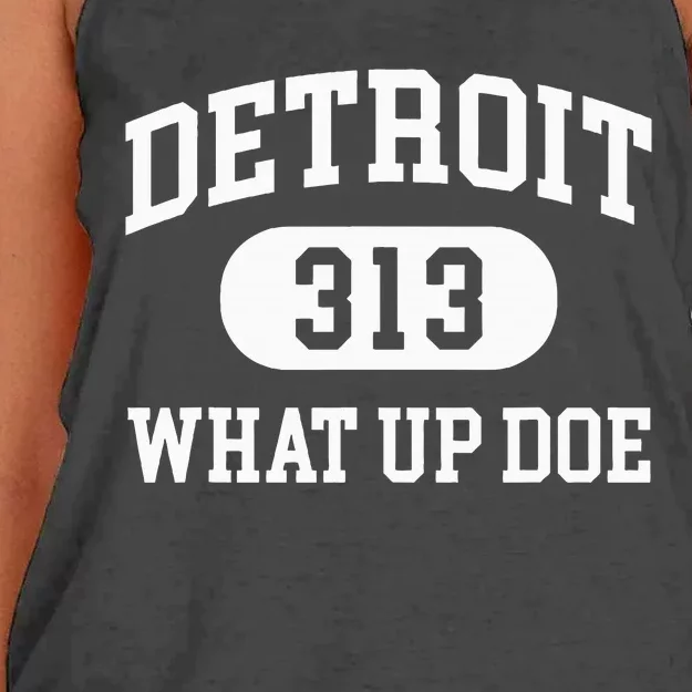 What Up Doe 313 Detroit Women's Knotted Racerback Tank