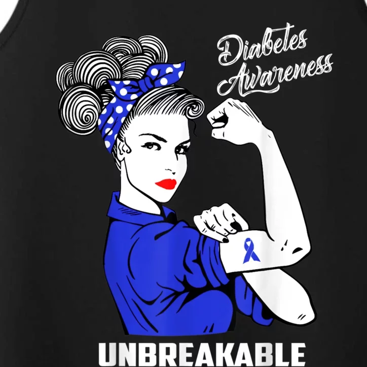 Warrior Unbreakable Diabetes Awareness Support Gift Performance Tank