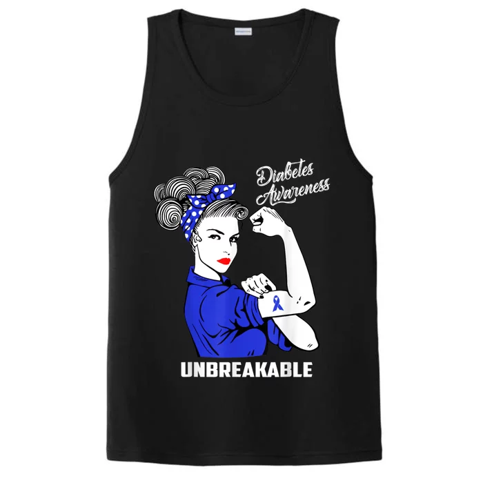 Warrior Unbreakable Diabetes Awareness Support Gift Performance Tank