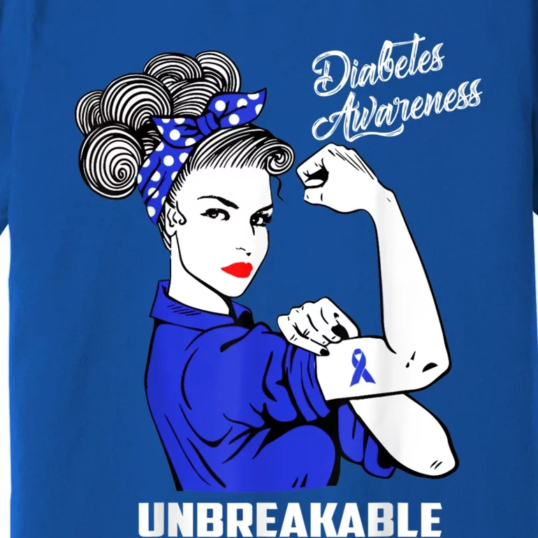 Warrior Unbreakable Diabetes Awareness Support Gift Premium T-Shirt