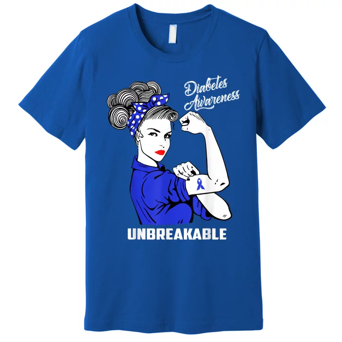 Warrior Unbreakable Diabetes Awareness Support Gift Premium T-Shirt