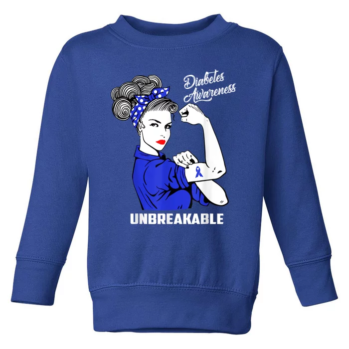 Warrior Unbreakable Diabetes Awareness Support Gift Toddler Sweatshirt