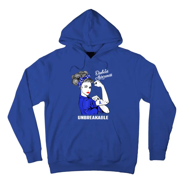 Warrior Unbreakable Diabetes Awareness Support Gift Tall Hoodie