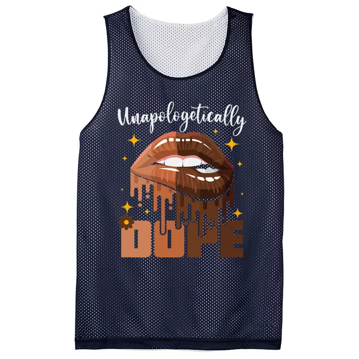 Womens Unapologetically Dope Black History Month African American Mesh Reversible Basketball Jersey Tank