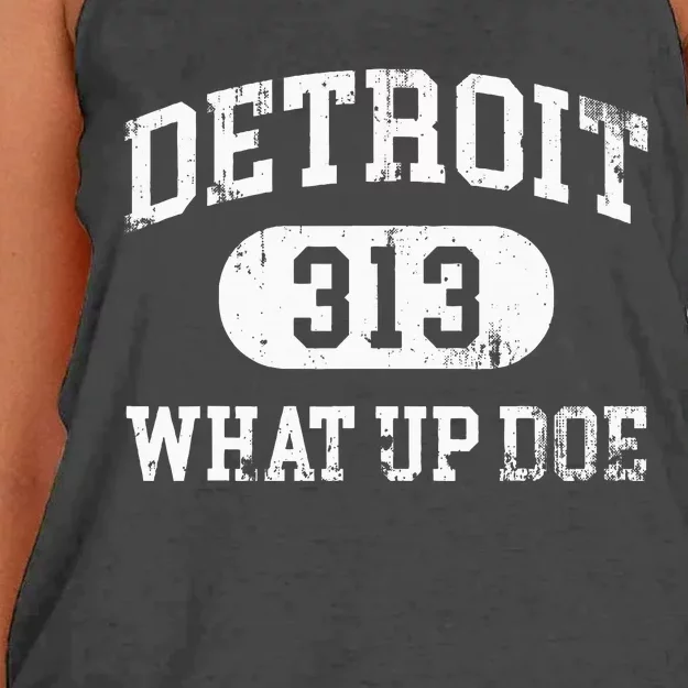 What Up Doe 313 Detroit Women's Knotted Racerback Tank