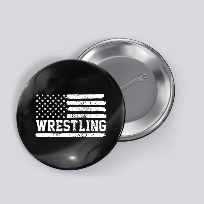 Wrestling USA Flag Vintage Button