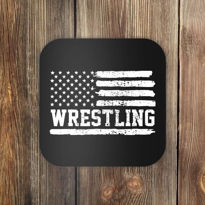 Wrestling USA Flag Vintage Coaster