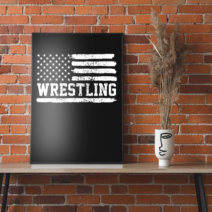 Wrestling USA Flag Vintage Poster