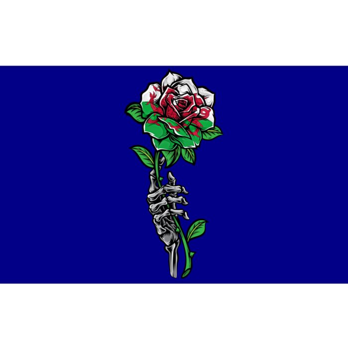 Wales Uk Flag Rose With Skeleton Wales Uk Funny Gift Love Wales Meaningful Gift Bumper Sticker