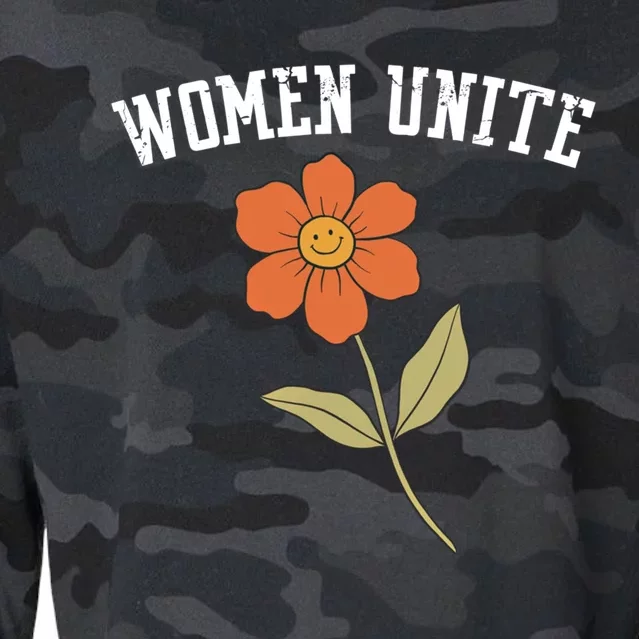 Wo Unite Funny Gift Flower Gift Cropped Pullover Crew