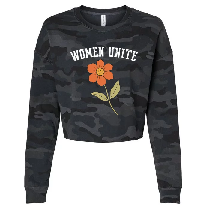 Wo Unite Funny Gift Flower Gift Cropped Pullover Crew