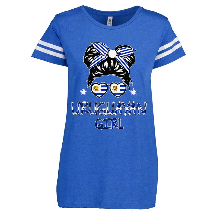 Women Uruguay Flag Uruguayan Hispanic Heritage Enza Ladies Jersey Football T-Shirt