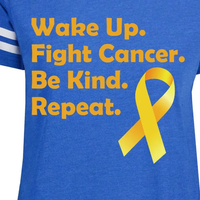 Wake Up Fight Childhood Cancer Be Kind Repeat Enza Ladies Jersey Football T-Shirt