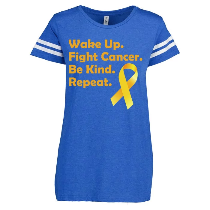 Wake Up Fight Childhood Cancer Be Kind Repeat Enza Ladies Jersey Football T-Shirt