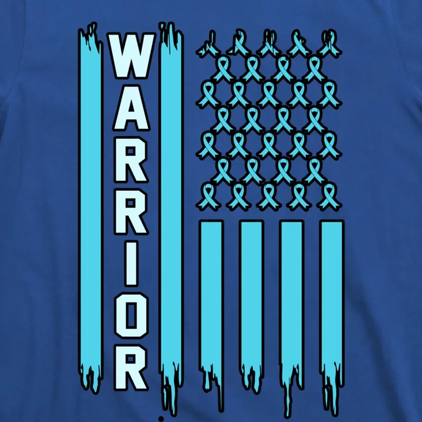 Warrior Usa Flag Prostate Cancer Awareness Ribbon Graphic Gift T-Shirt