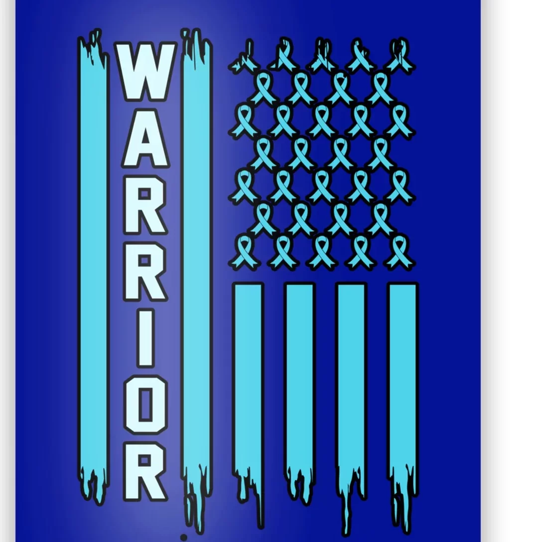 Warrior Usa Flag Prostate Cancer Awareness Ribbon Graphic Gift Poster