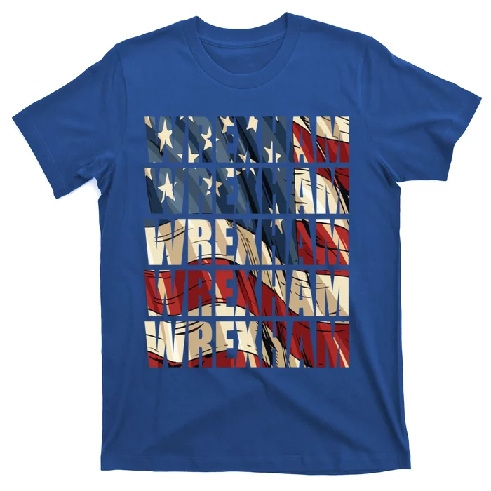 Wrexham Usa Flag American Welsh Wales Dragon Vintage Gift T-Shirt