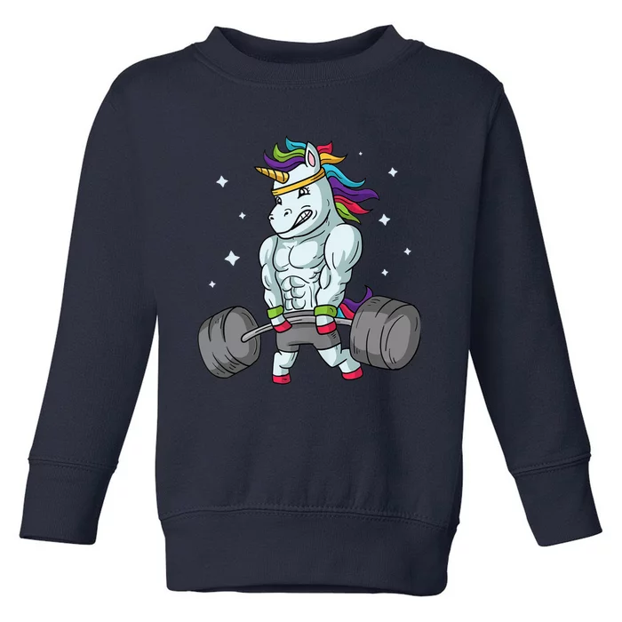 Weightlifting Unicorn - Funny Deadlift & Gym Gift Toddler Sweatshirt