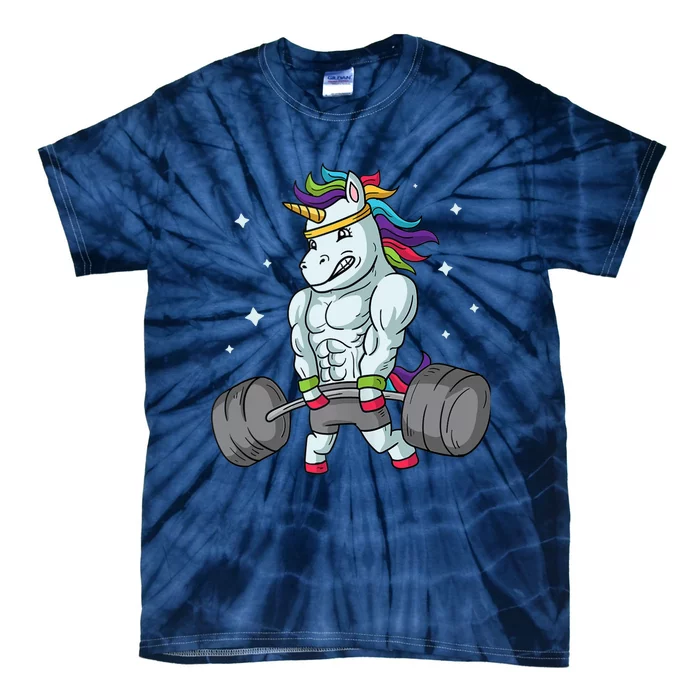 Weightlifting Unicorn - Funny Deadlift & Gym Gift Tie-Dye T-Shirt