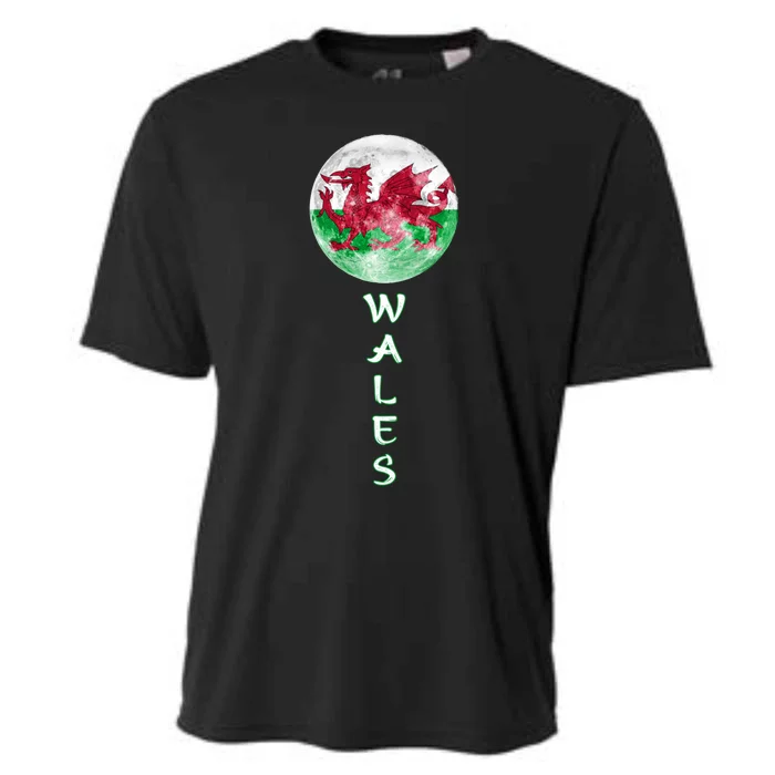 Wales Uk Flag Moon Pride Wales Uk Funny Gift Love Wales Souvenir Gift Cooling Performance Crew T-Shirt