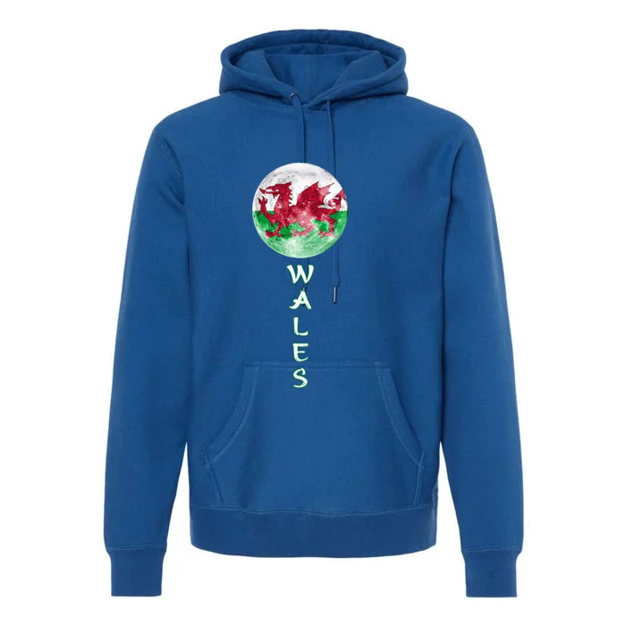 Wales Uk Flag Moon Pride Wales Uk Funny Gift Love Wales Souvenir Meaningful Gift Premium Hoodie