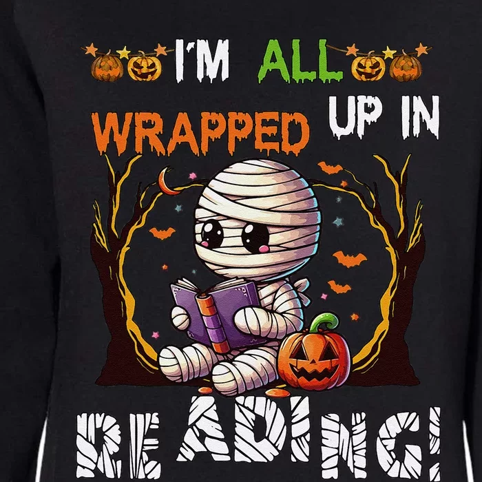 Wrapped Up In Reading Halloween Mummy Reading Book Bookworm Womens California Wash Sweatshirt