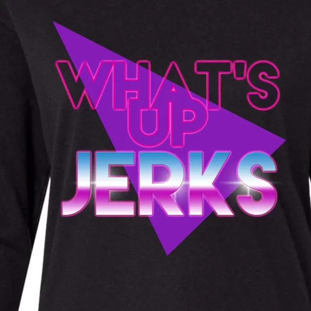 What's Up Jerks Retro Womens Cotton Relaxed Long Sleeve T-Shirt