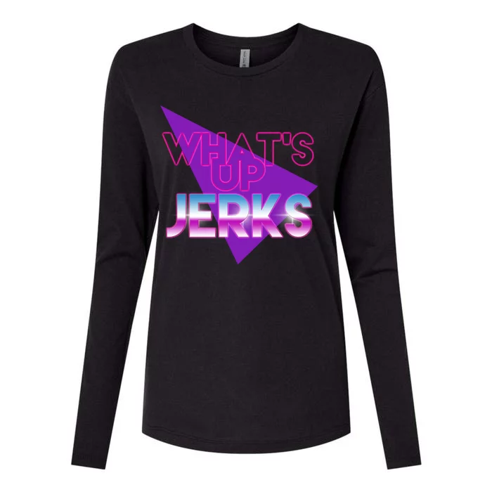 What's Up Jerks Retro Womens Cotton Relaxed Long Sleeve T-Shirt