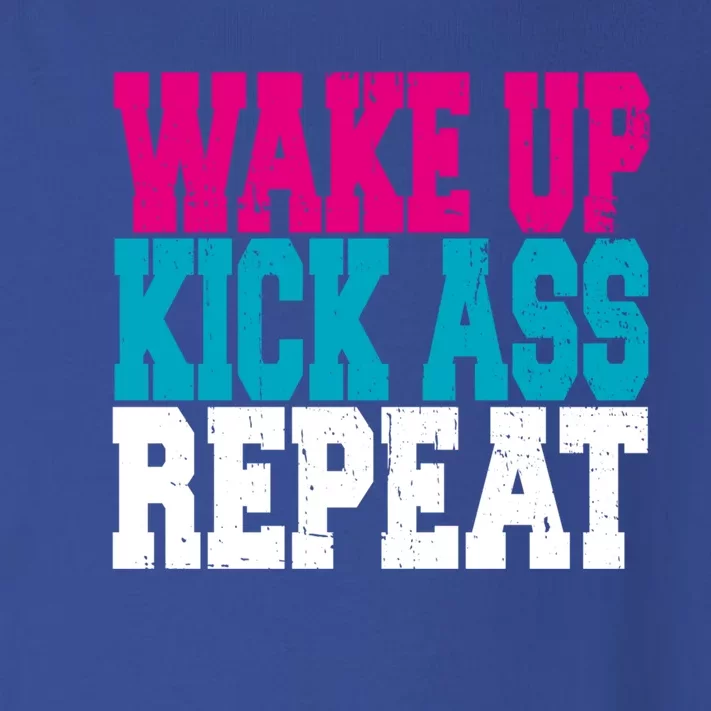 Wake Up Kick Ass Repeat Fitness Workout Gym Great Gift Toddler Long Sleeve Shirt